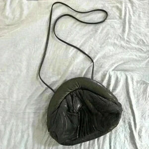 Viva of California USA Black Leather Crossbody Shoulder Bag Vintage Animal Print